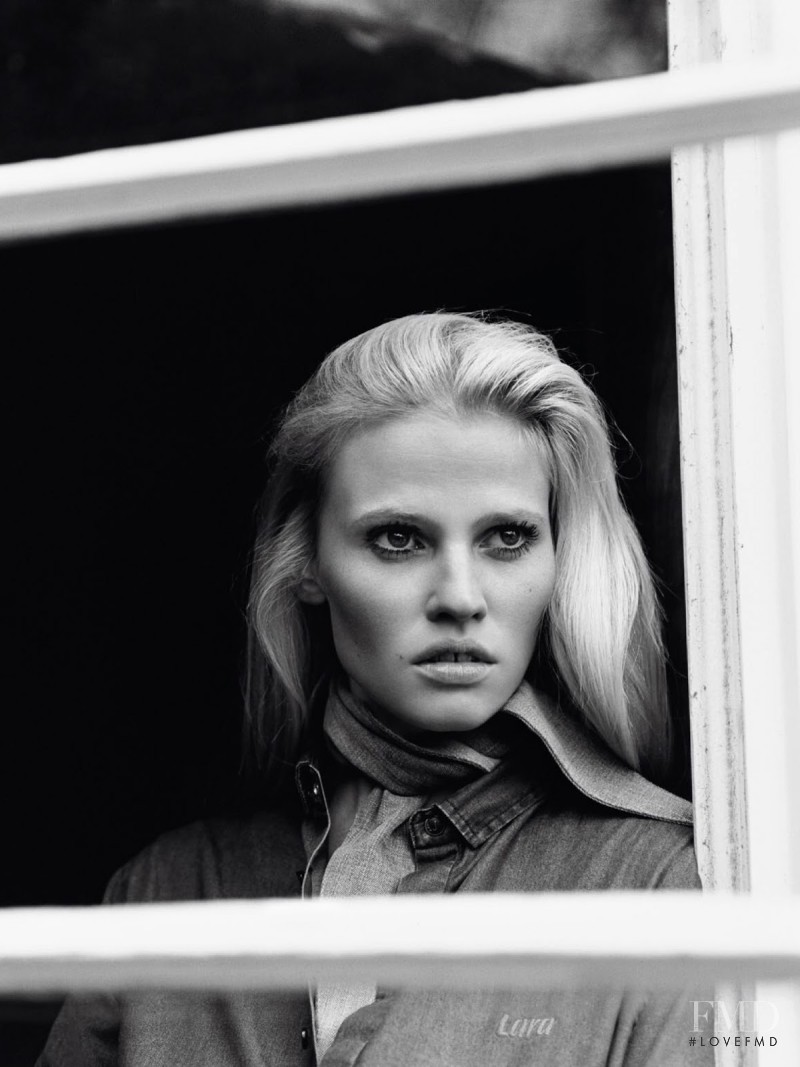 Lara Stone featured in True Blue, April 2015