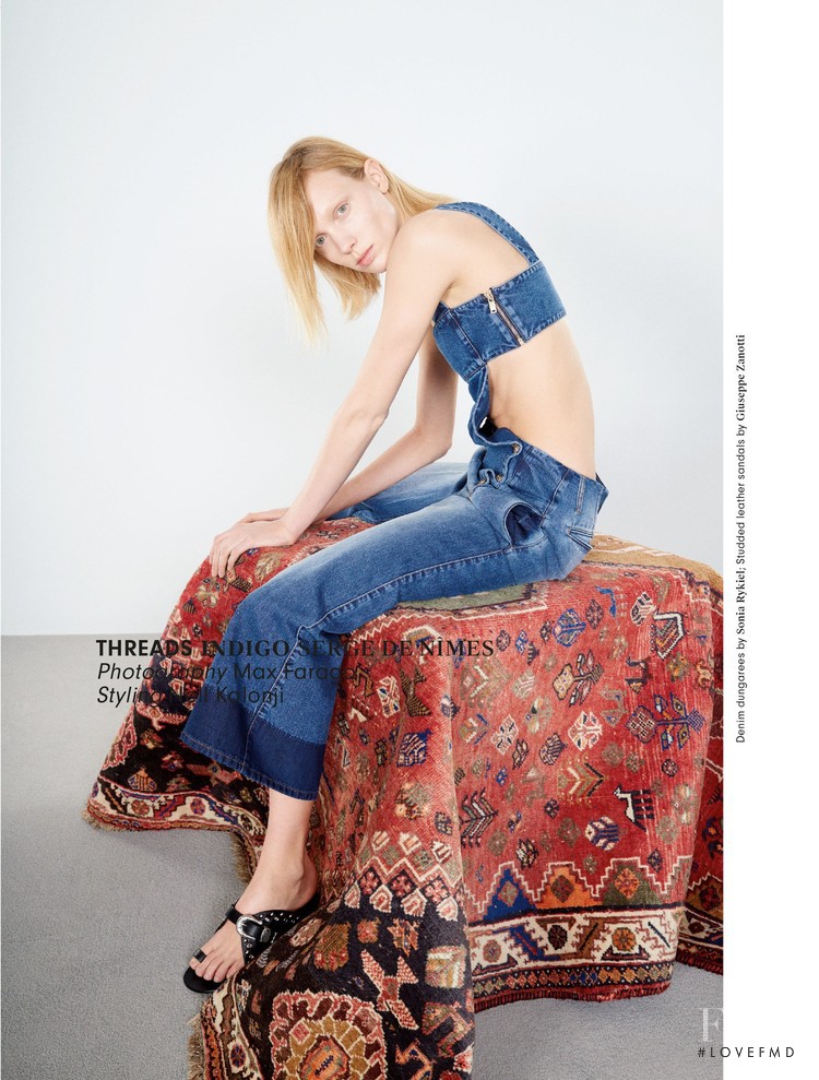 Annely Bouma featured in Threads Indigo Serge Denimes, March 2015