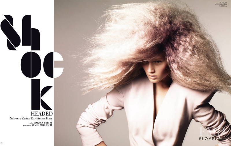 Toni Garrn featured in Shock Headed, January 2008