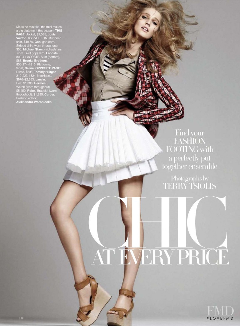 Toni Garrn featured in Chic At Every Price, April 2010