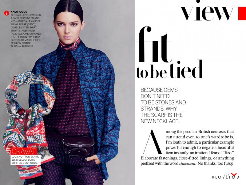 Kendall Jenner featured in Fit to be Tied, September 2014
