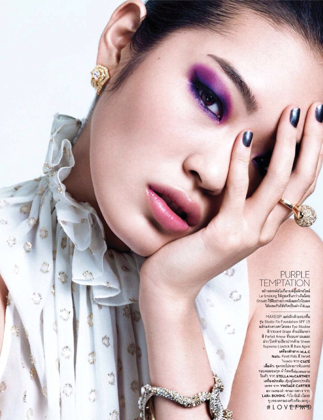 Chiharu Okunugi featured in Vogue Beauty: Smoke Signal, December 2014