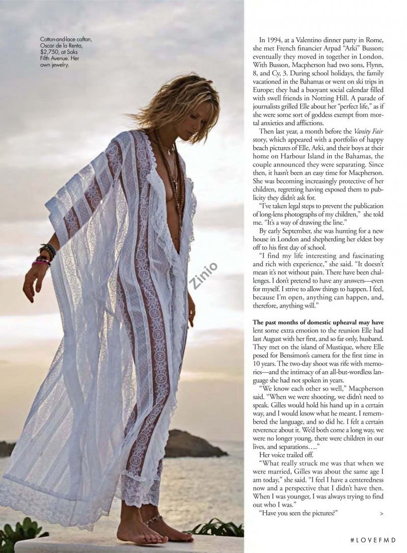 Elle Macpherson featured in The Elle Word, December 2006