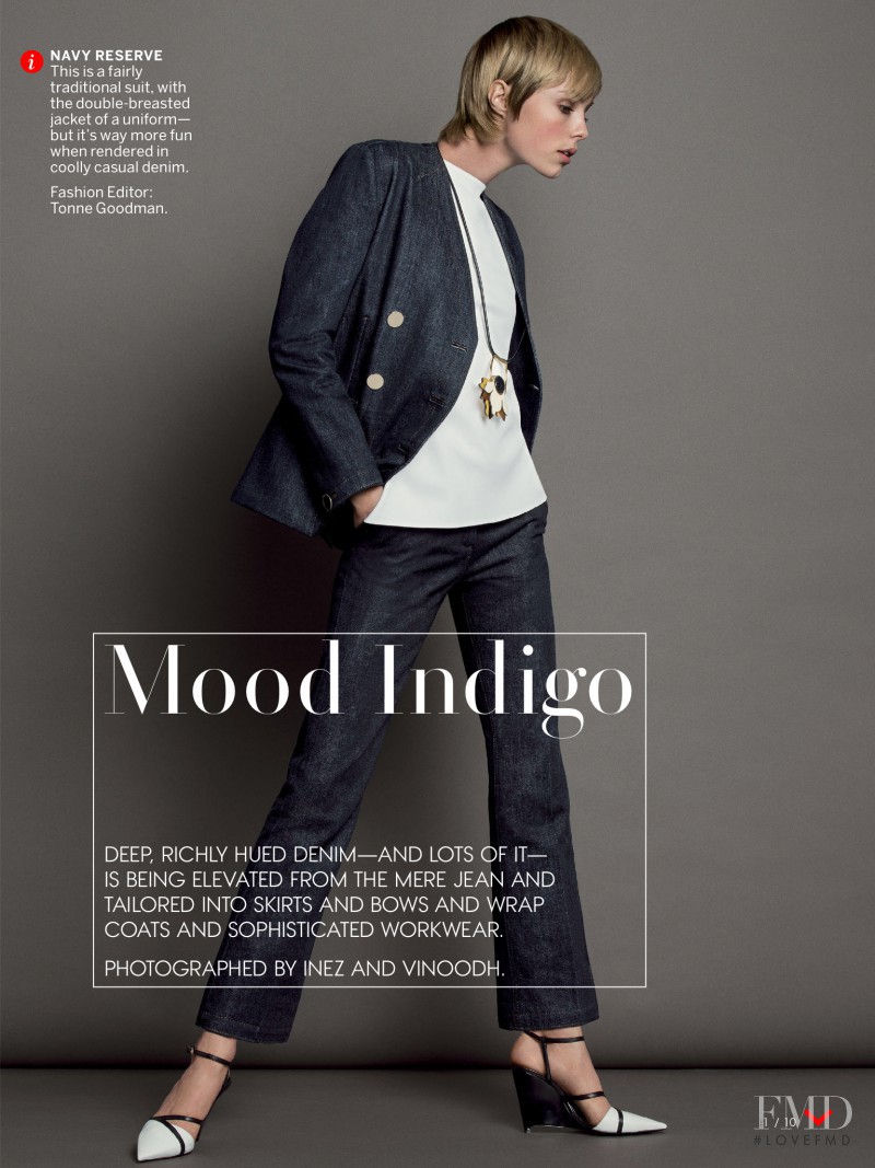 Edie Campbell featured in Mood Indigo, March 2015