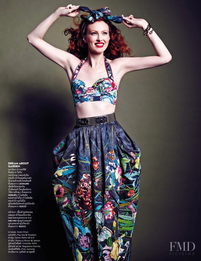 Karen Elson featured in Blooming Glory, March 2015