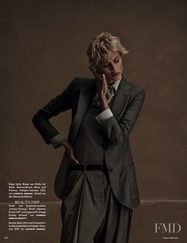 Aymeline Valade featured in Hommage an einen Superstar: Giorgio Armani, April 2015