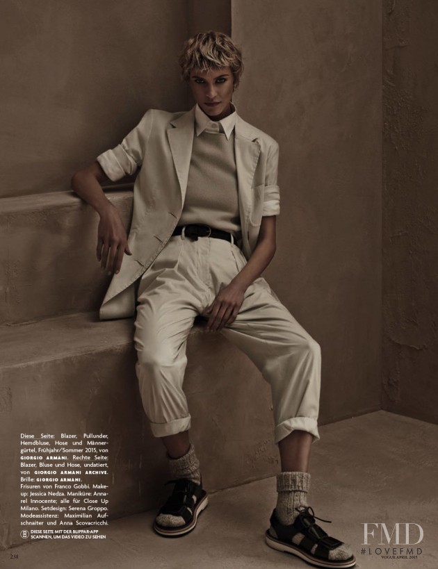 Aymeline Valade featured in Hommage an einen Superstar: Giorgio Armani, April 2015