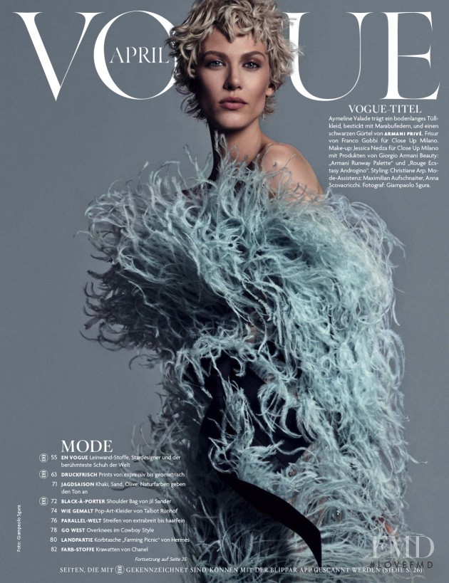 Aymeline Valade featured in Hommage an einen Superstar: Giorgio Armani, April 2015