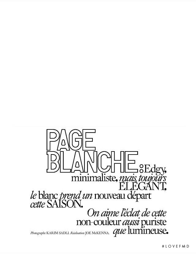 Page Blanche, April 2015