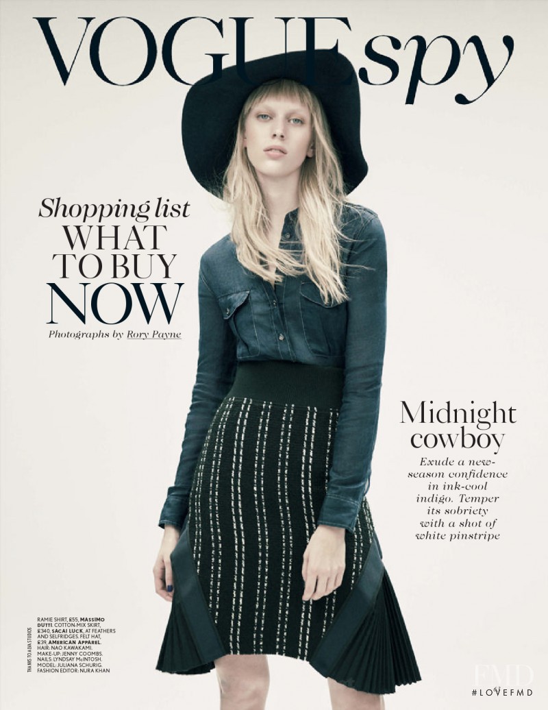 Juliana Schurig featured in Vogue Spy, May 2015