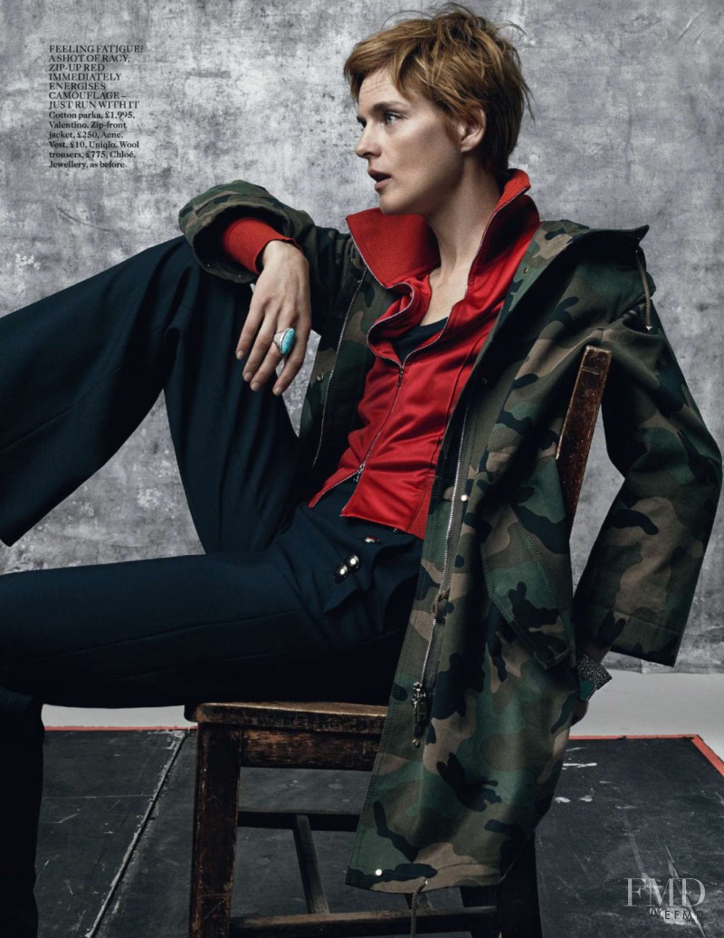Stella Tennant featured in The Thin Red Line, July 2015