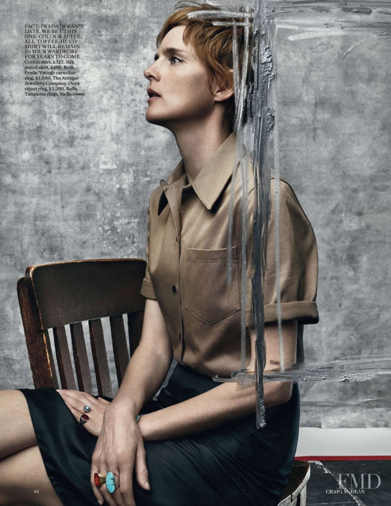 Stella Tennant featured in The Thin Red Line, July 2015