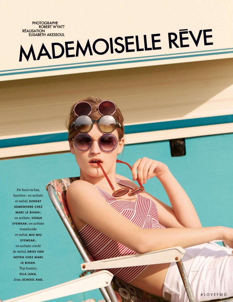 Molly Smith featured in Mademoiselle Rêve, April 2015