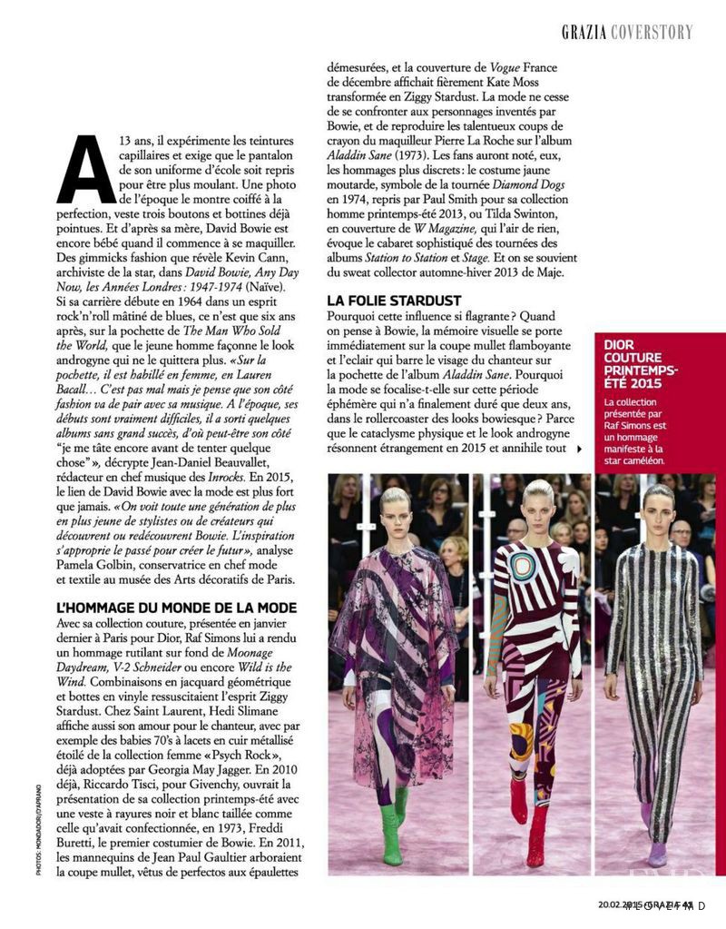 Lisa Alverman featured in Beau Oui Comme Bowie, February 2015