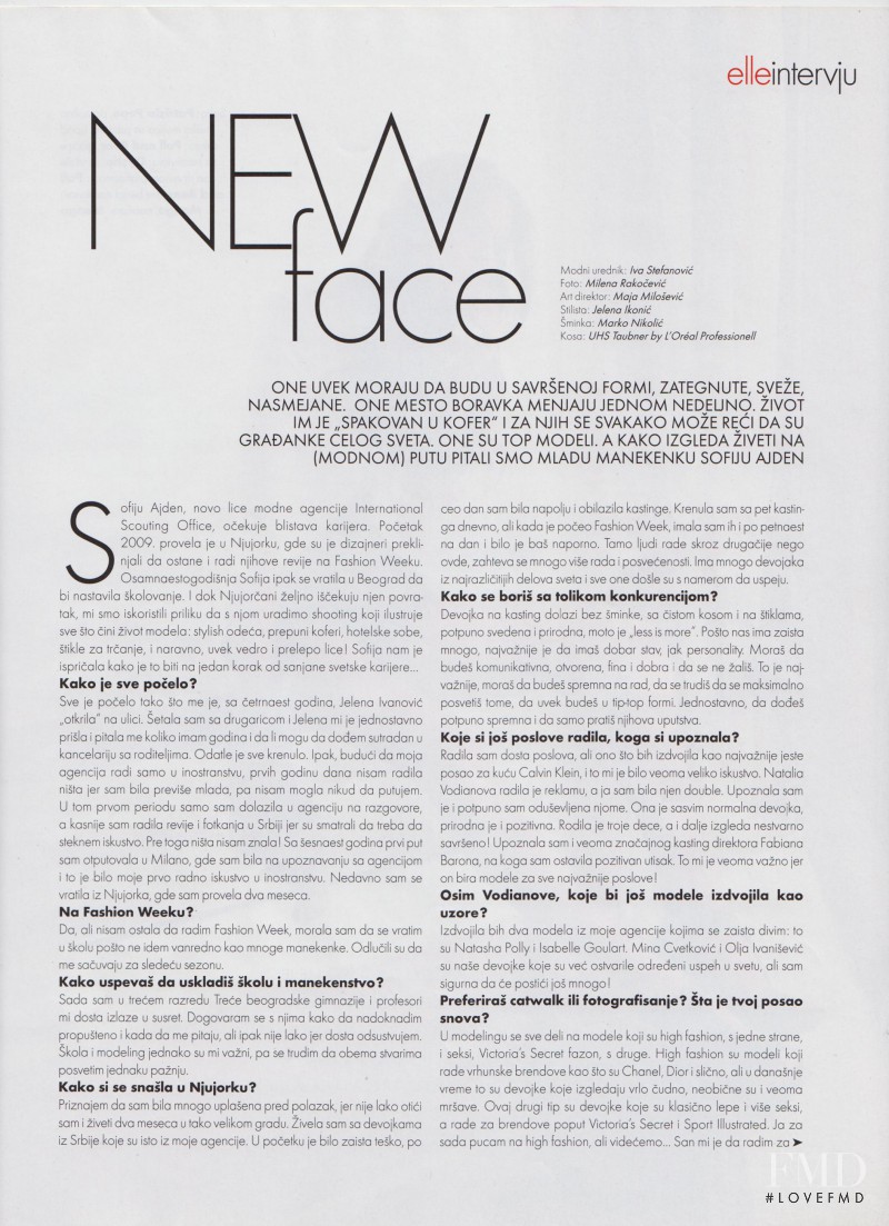 New Faces, April 2009