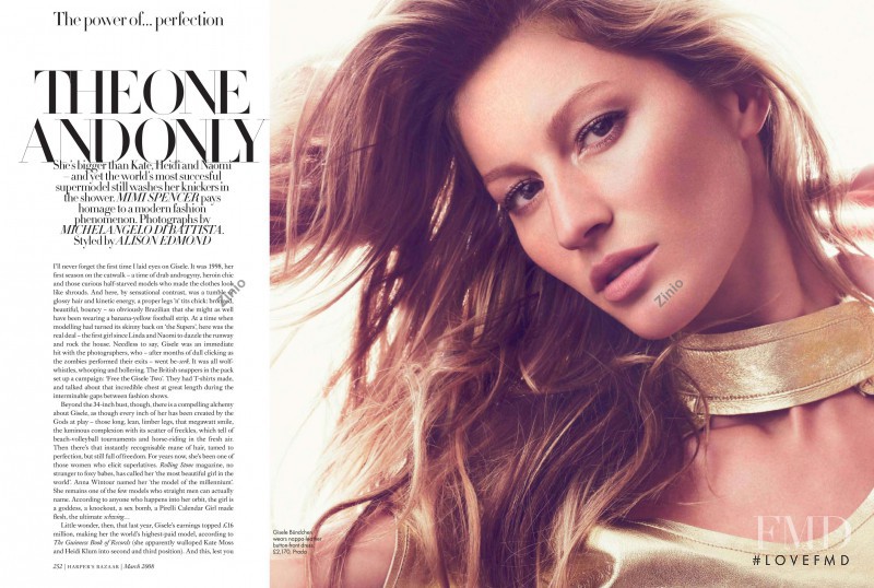 Gisele Bundchen featured in The One And Only, March 2008