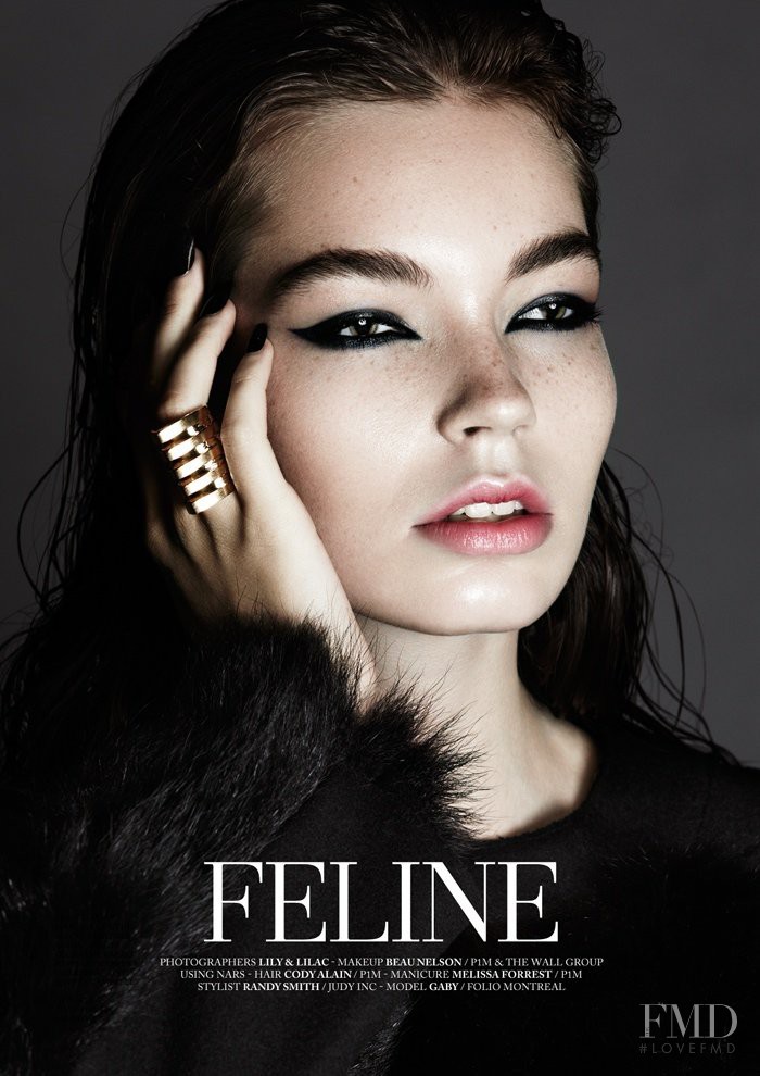 Gaby Ouellet featured in Feline, December 2013