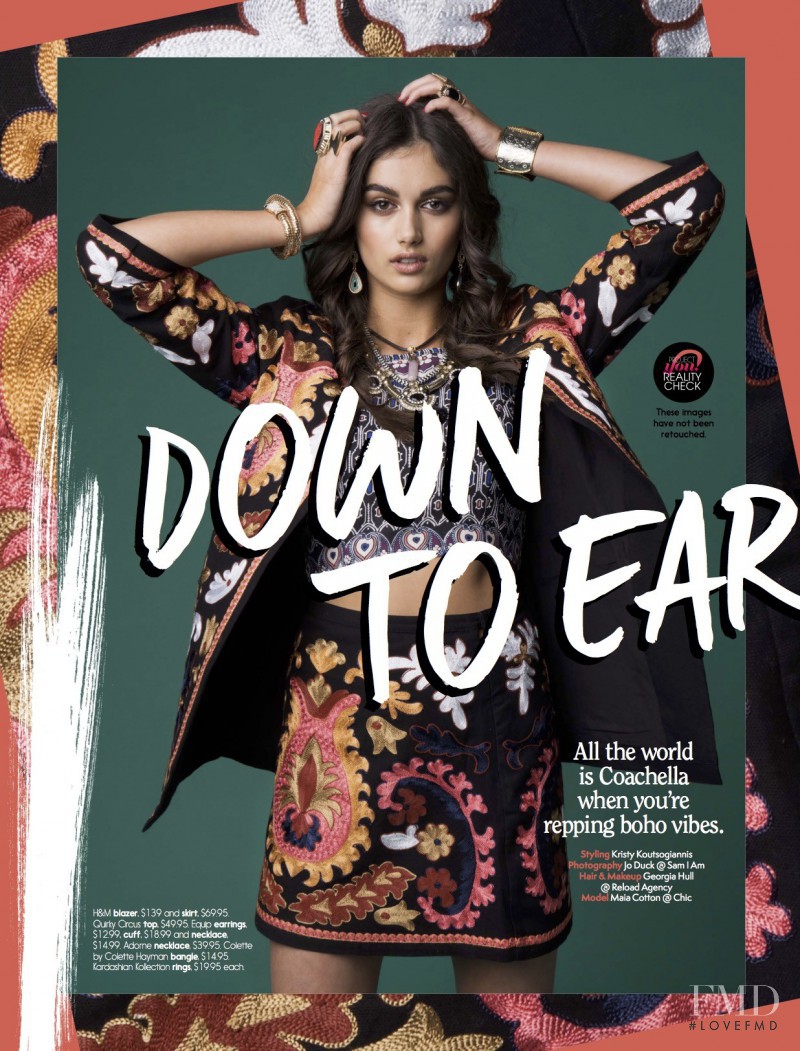 Maia Cotton featured in Down To Earth, August 2015