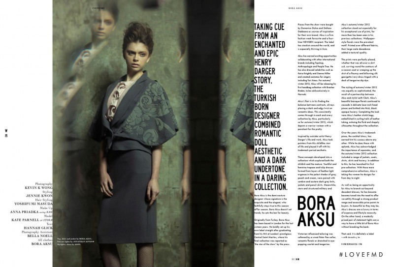 Kate Parnell featured in Bora Aksu, October 2012