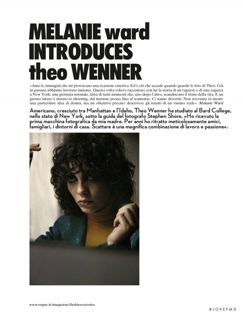 Steffy Argelich featured in Melanie Ward Introduces Theo Wenner, August 2015