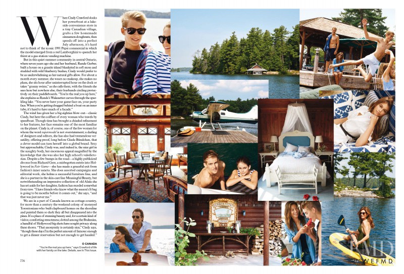 Cindy Crawford featured in Lake Effect, September 2015