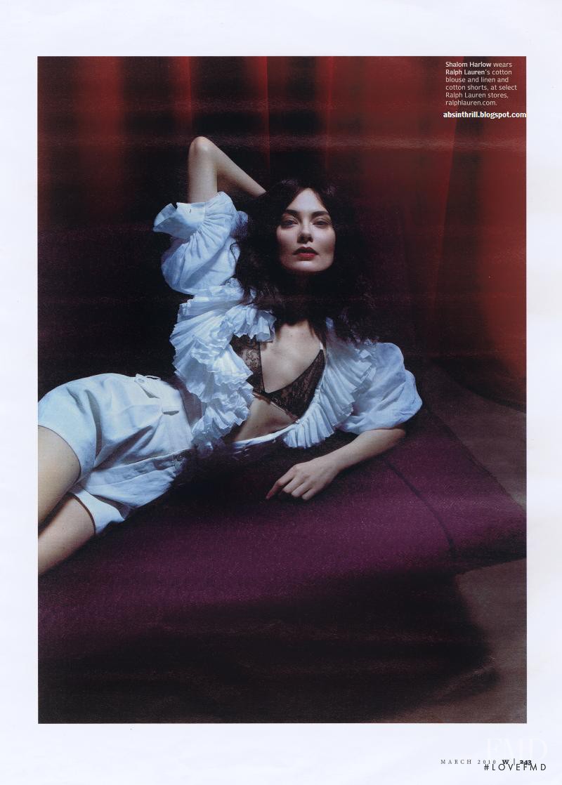 Shalom Harlow featured in Chic Mystique, March 2010