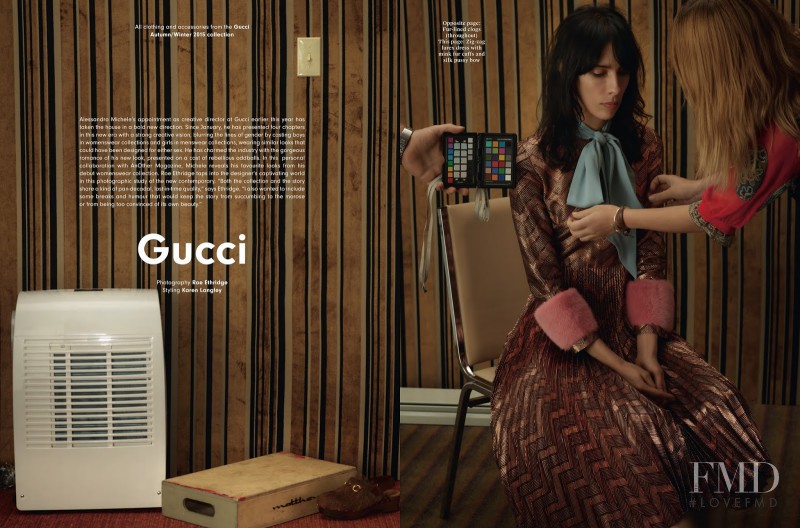 Jamie Bochert featured in Gucci, September 2015