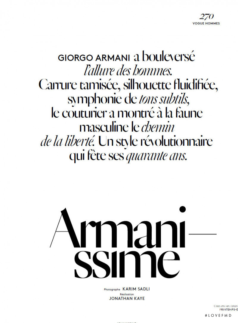 Armani-ssime, September 2015