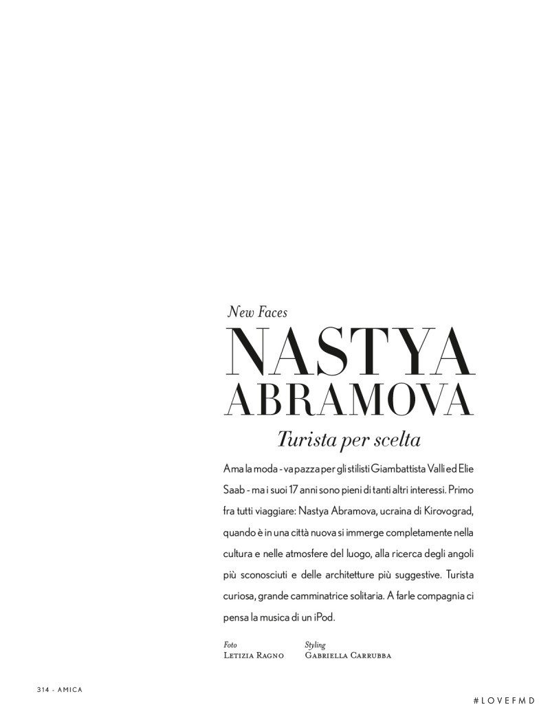 New Faces: Nastya Abramova, October 2015