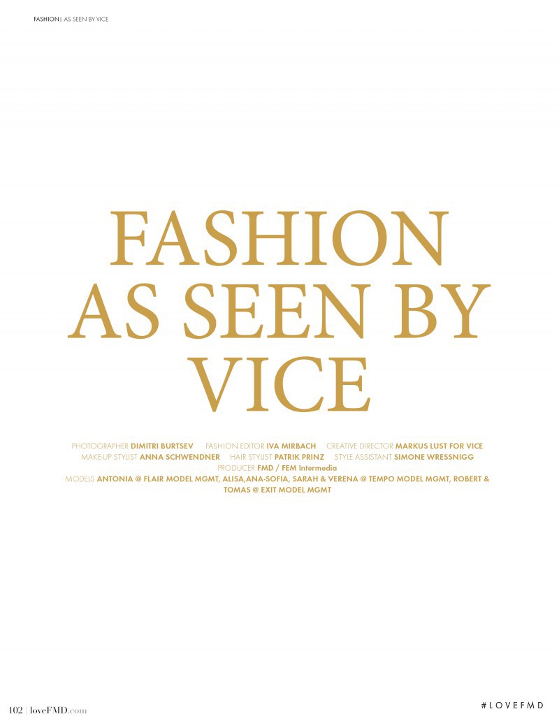 Fashion As Seen By Vice, October 2015