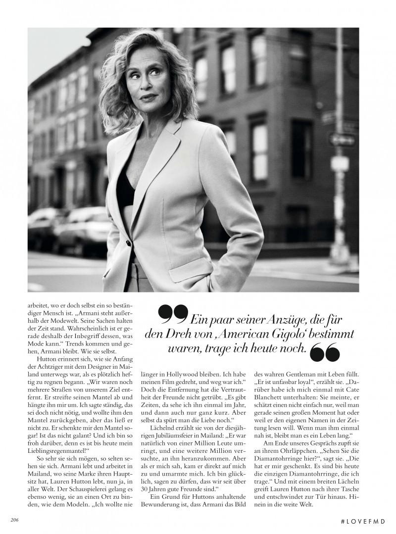 Lauren Hutton featured in Trends Kommen Und Gehen. Sie Bleibt, October 2015