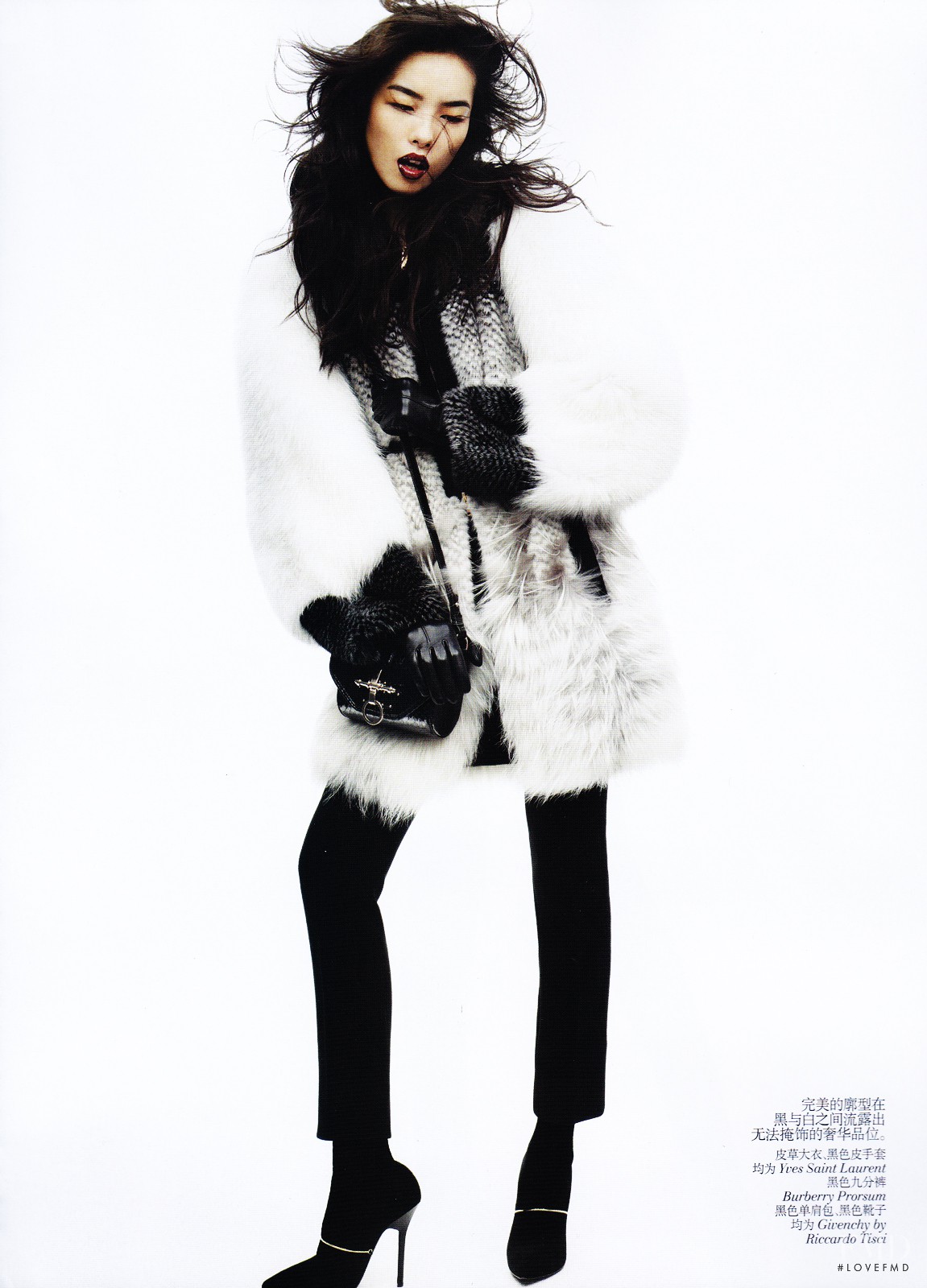 Black & White in Vogue China with Fei Fei Sun wearing Saint Laurent ...