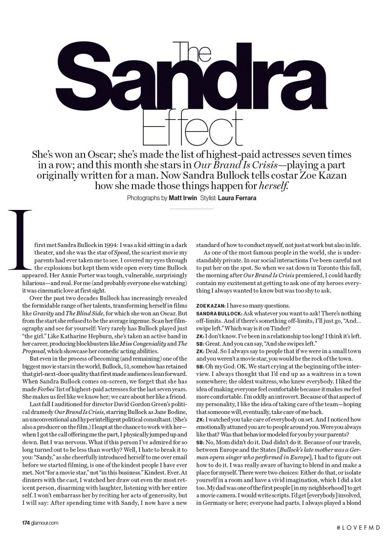 The Sandra Effect, November 2015