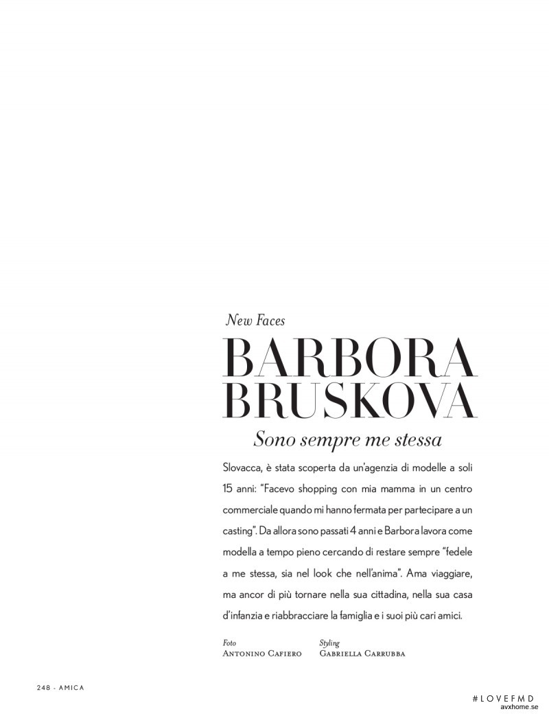 New Face: Barbora Bruskova, September 2015