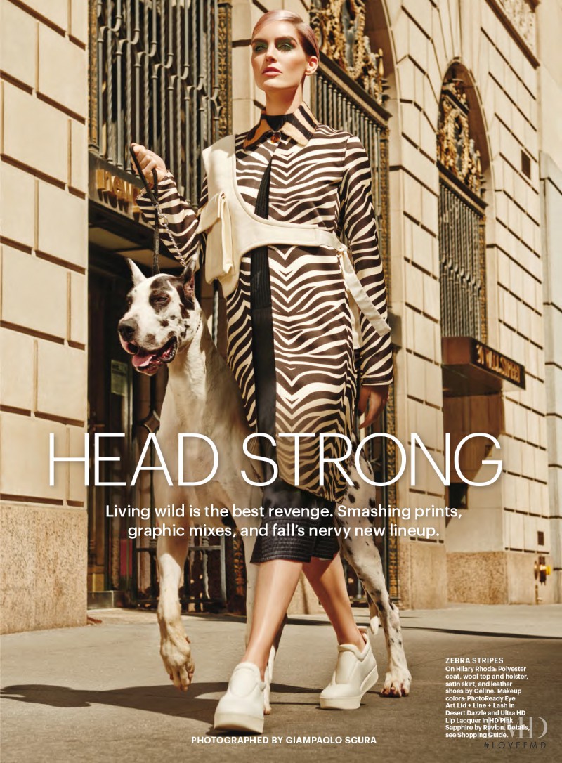 Hilary Rhoda featured in Head Strong, September 2015