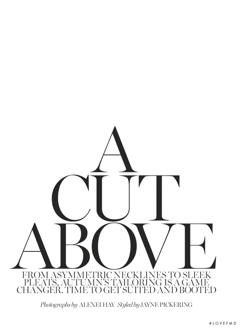 A Cut Above, September 2015