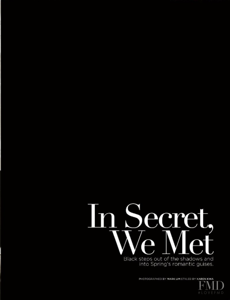 In Secret, We Met, April 2009