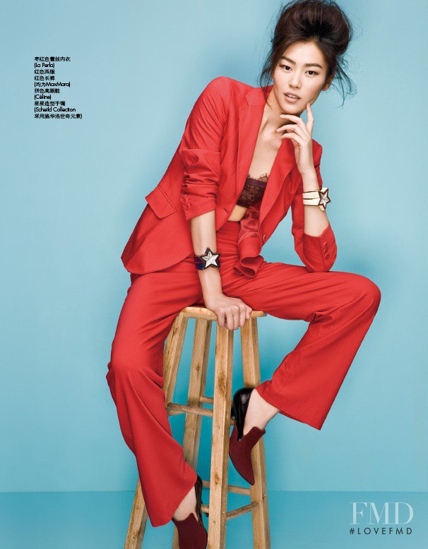 Liu Wen featured in Red Elle, October 2011