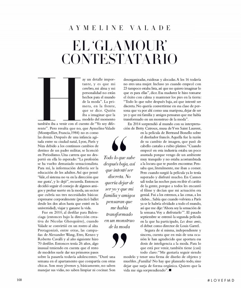 Aymeline Valade featured in Los Setenta Son Ahora, November 2015