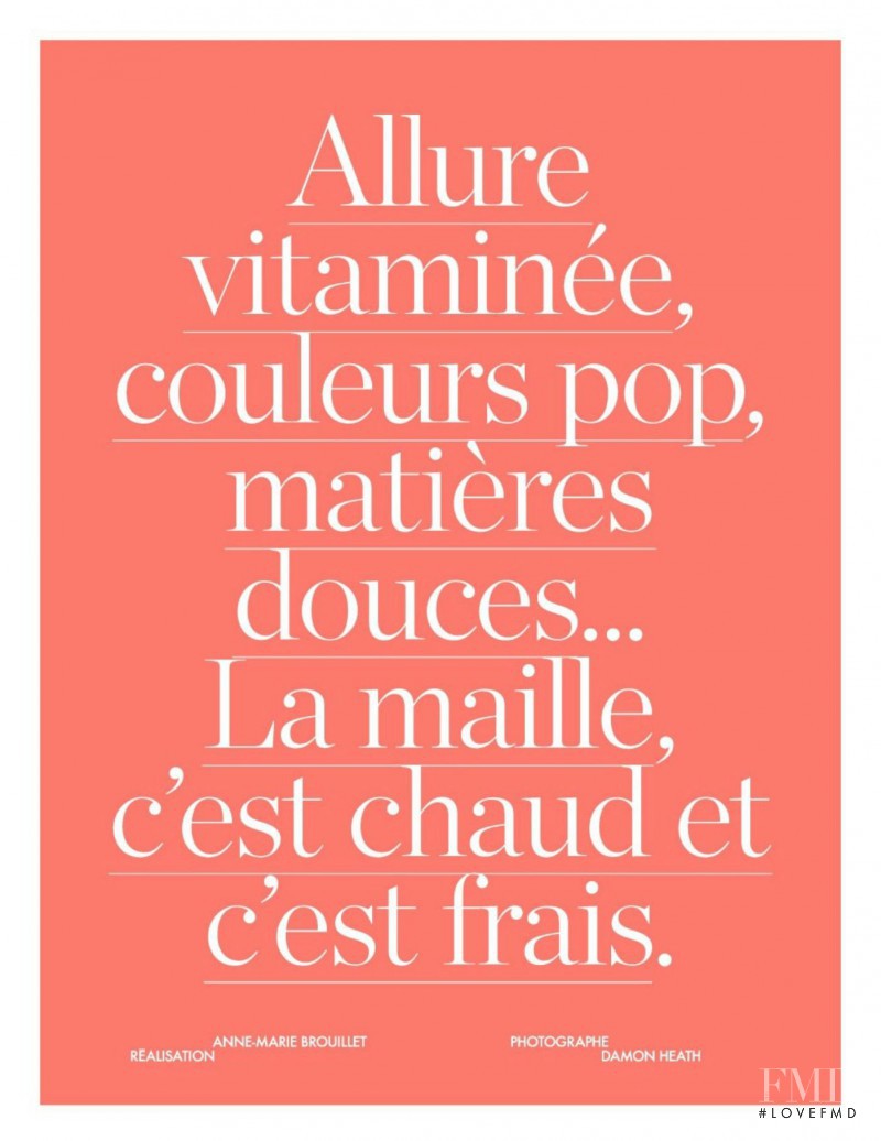 Allure vitaminee, couleurs pop, matieres douces..., November 2014