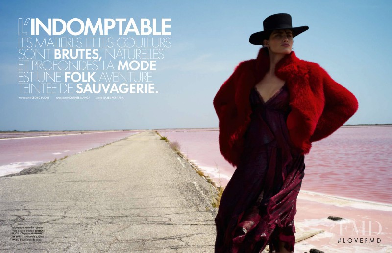 Isabeli Fontana featured in L\'Indomptable Les Matieres Et Les Couleurs Sont Brutes, Naturelles Et Profondes., August 2015