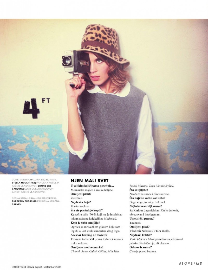 Alexa Chung featured in Zena djecjeg sarma, August 2010