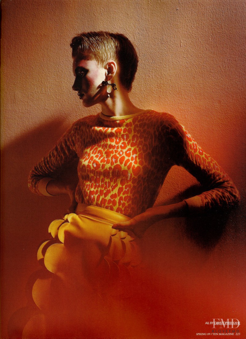 Anya Kazakova featured in Christopher Kane: dinosaurs and maribou trim, March 2009