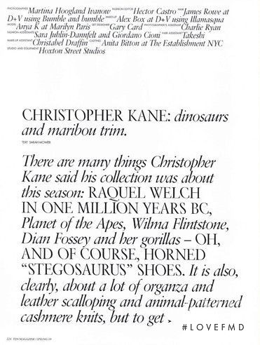 Christopher Kane: dinosaurs and maribou trim, March 2009