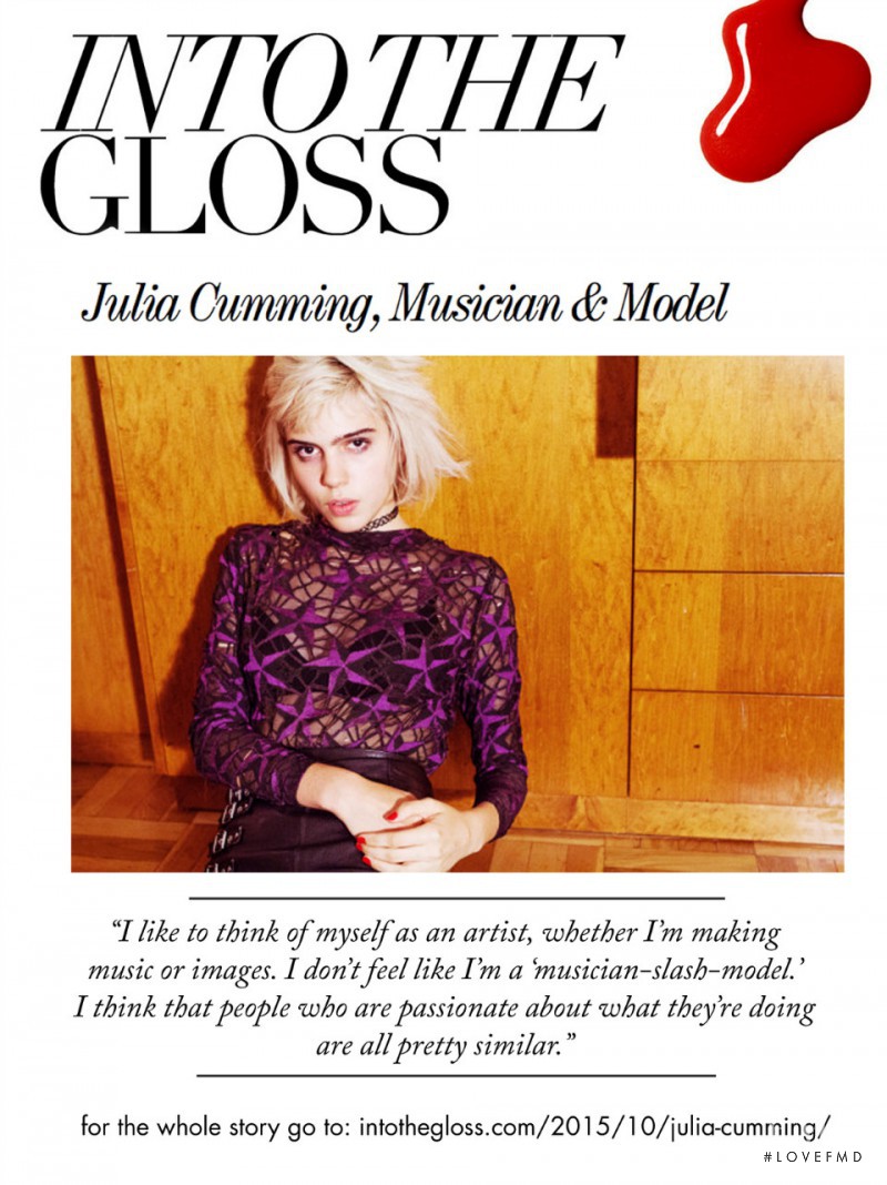 Julia Cumming featured in Into the Gloss, December 2015