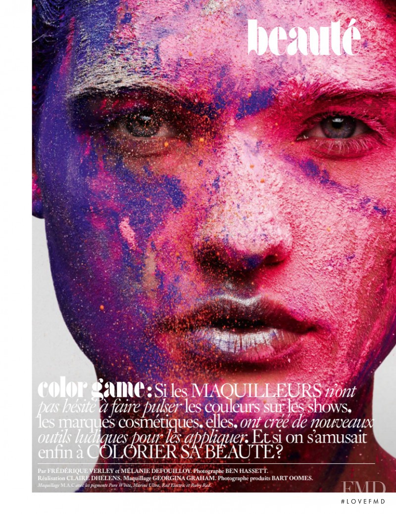 Julia van Os featured in Beaute: Color Game, February 2016
