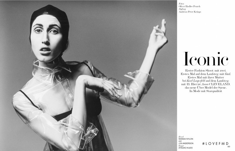 Anna Cleveland featured in Iconic, March 2016