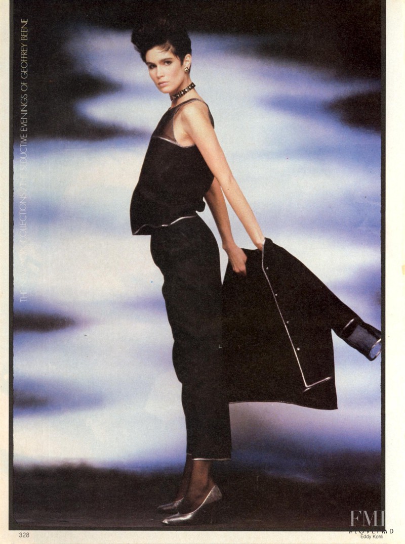 Kim Williams featured in The All-Out Seductiveness of Evening Dressing at Geoffrey Beene, February 1984