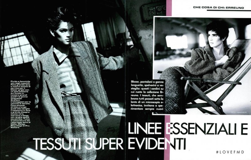 Cindy Crawford featured in Linee Essenziali e Tessuti Super Evidenti, September 1984