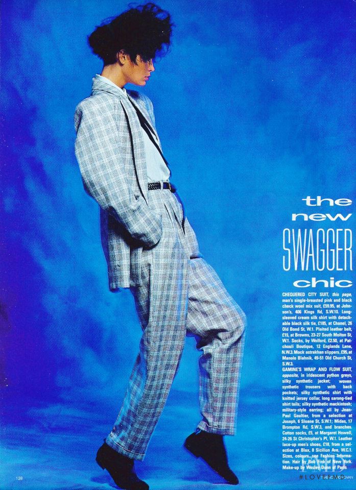 Kim Williams featured in The New Swagger Chic, July 1984